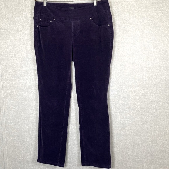 JAG Women's Peri Purple Corduroy 5-Pocket, Pull-On, Straight Leg Pants - Picture 1 of 8
